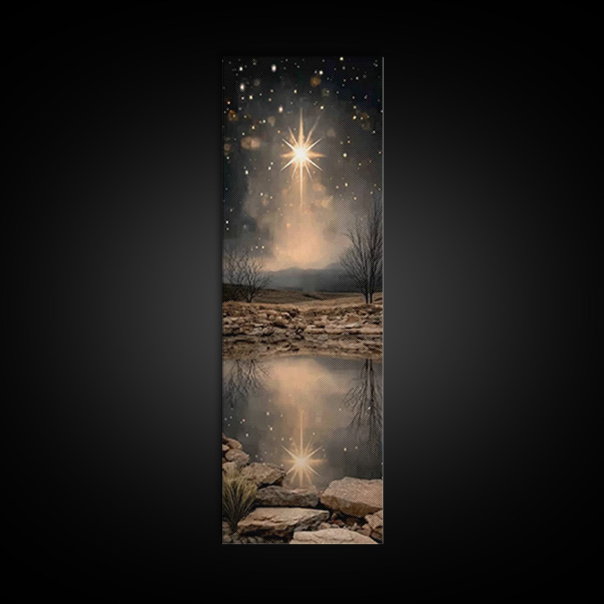 Night of Glory - Framed Canvas Print - Skinny Art - Christian Art Canvas - Christian Wall Art - Jesus Christmas Art - Christmas Art