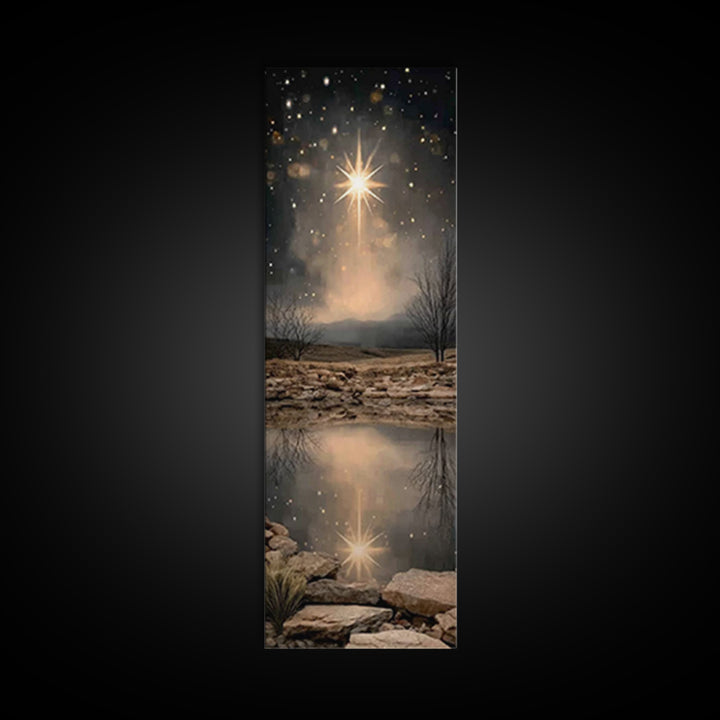 Night of Glory - Framed Canvas Print - Skinny Art - Christian Art Canvas - Christian Wall Art - Jesus Christmas Art - Christmas Art