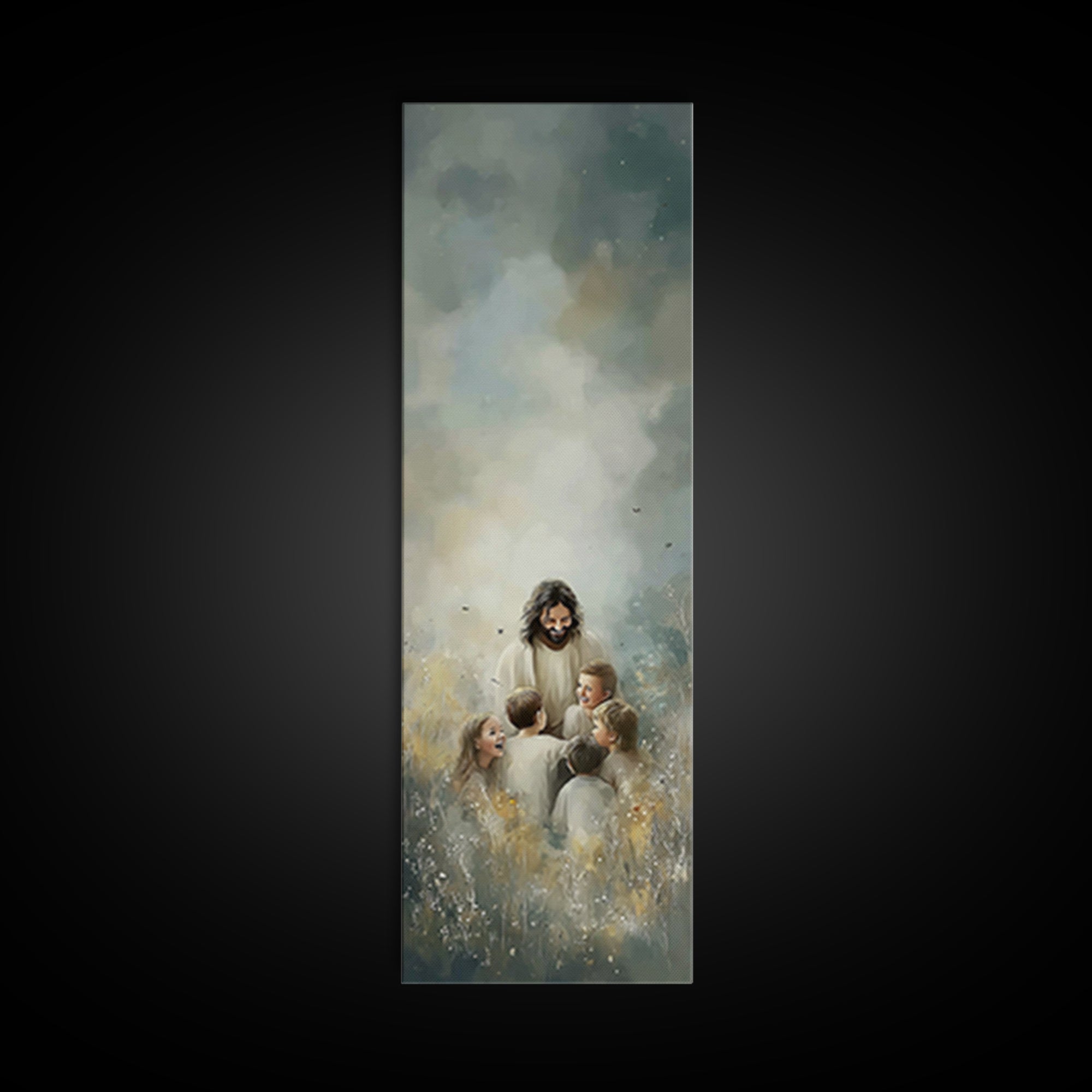 Heaven’s Gentle Joy | Framed Canvas Print | Skinny Art | Christian Art Canvas | Jesus Painting | Christian Wall Art | Christian Gift Ideas