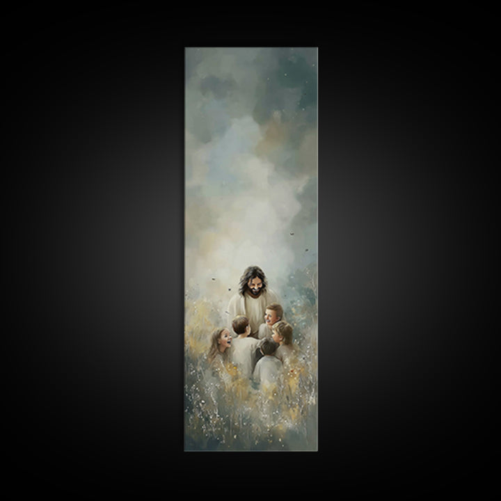Heaven’s Gentle Joy | Framed Canvas Print | Skinny Art | Christian Art Canvas | Jesus Painting | Christian Wall Art | Christian Gift Ideas