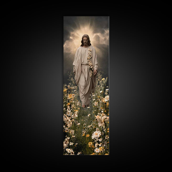 Path Of Light – Framed Canvas Print – Tall Narrow Wall Art – Jesus Painting – Christian Art – Christian Wall Art – Christian Art Canvas
