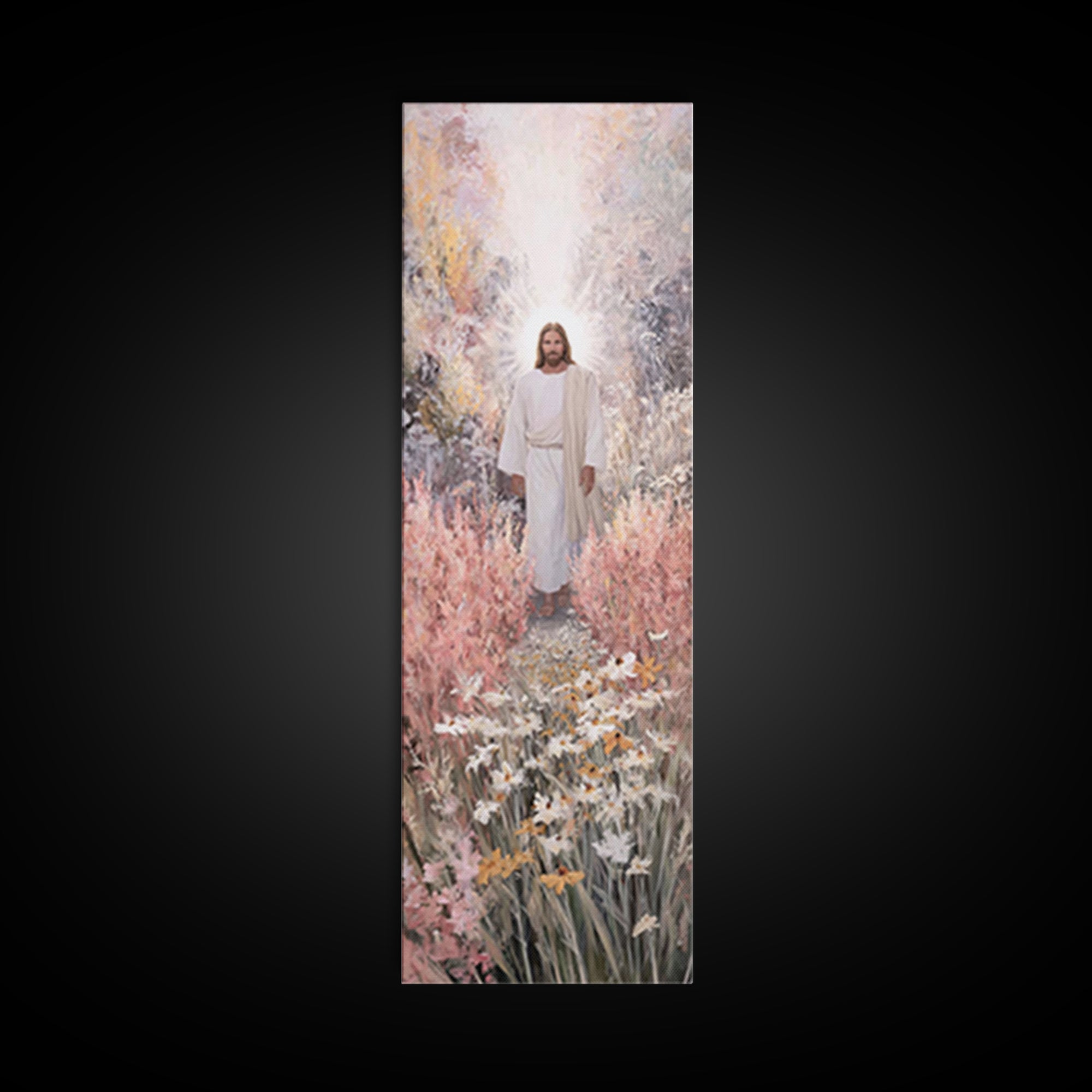 Radiant Dawn | Framed Canvas Print | Tall Skinny Art Print | Christian Wall Art | Jesus Painting | Christian Art Canvas | Christian Decor