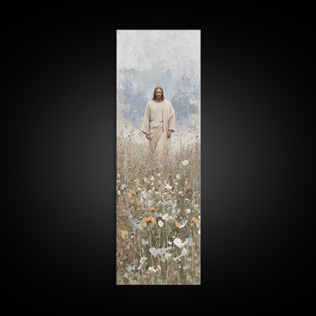 Walking In Hope – Framed Canvas Print – Skinny Art – Christian Art Canvas – Jesus Painting – Christian Wall Art – Christian Gift Ideas