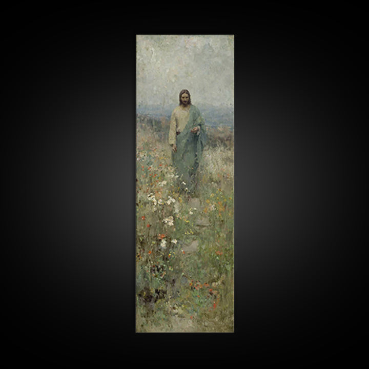 Peaceful Shepherd – Framed Canvas Print – Narrow Art – Christian Wall Art – Jesus Painting – Christian Art Canvas – Christian Decor