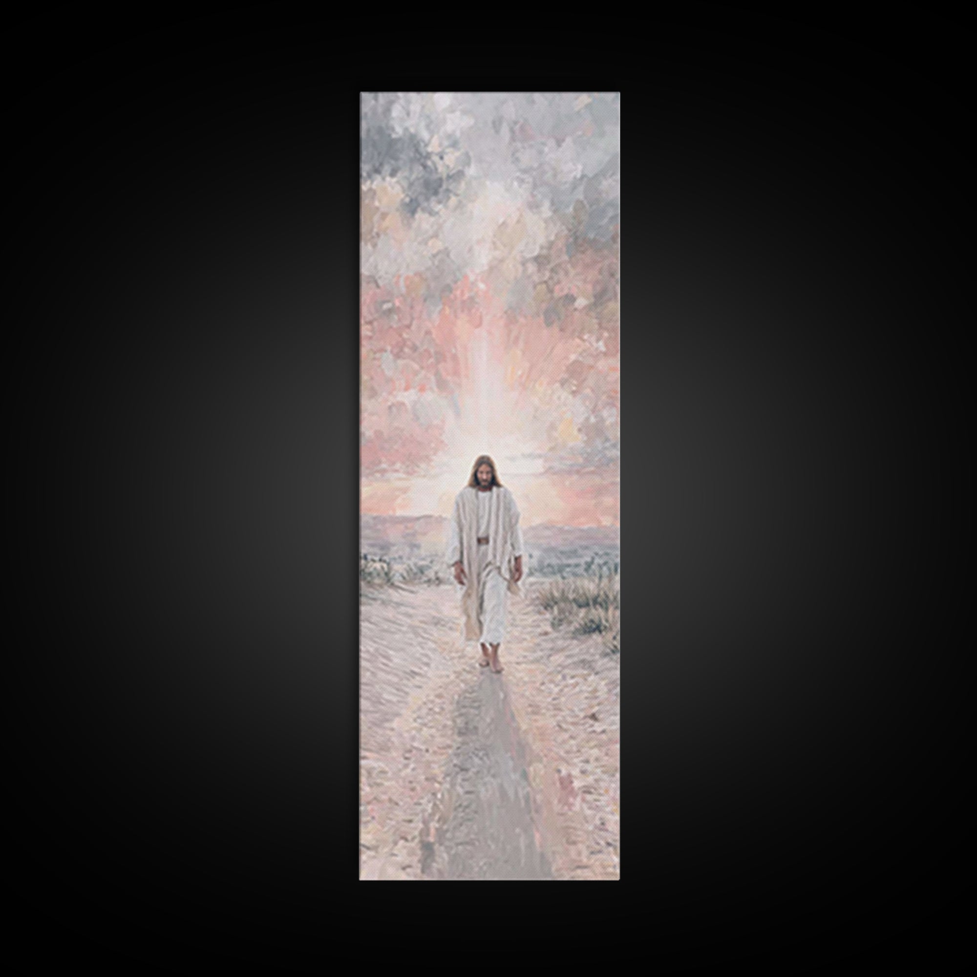 Radiant Walk – Framed Canvas Print – Skinny Art – Christian Wall Art – Christian Art Canvas – Jesus Painting – Christian Gift Ideas