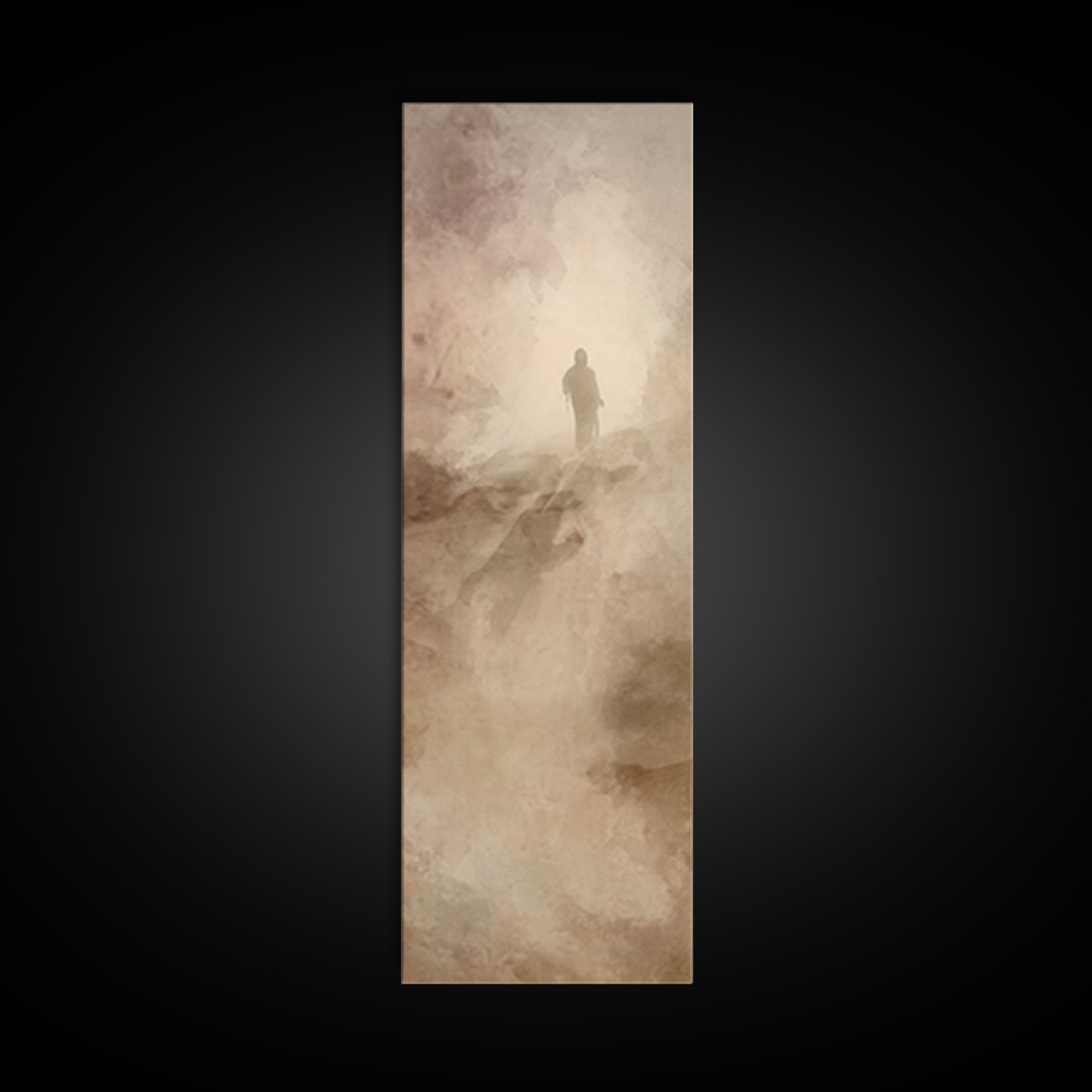 Silent Ascension | Framed Canvas Print | Tall Narrow Wall Art | Christian Art Canvas | Christian Wall Art | Jesus Painting