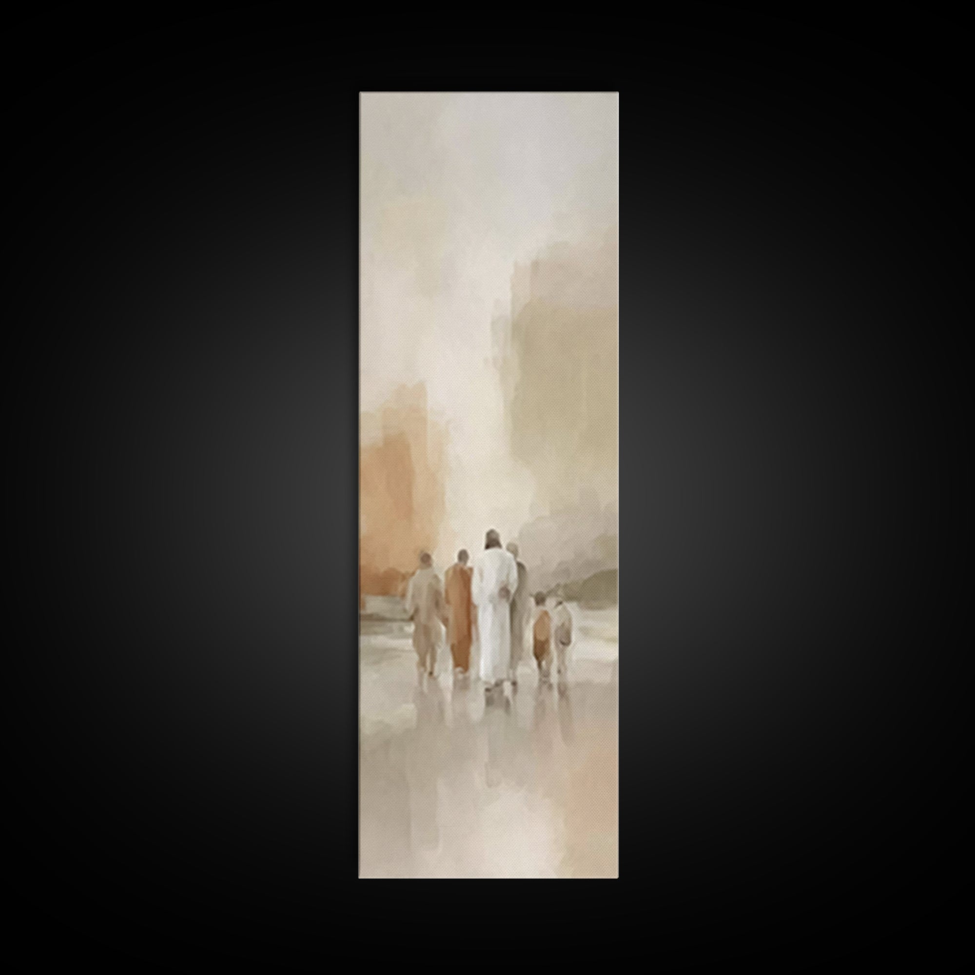 Gathered In Light, Framed Canvas Print, Narrow Art, Christian Wall Art, Jesus Painting, Christian Art Canvas, Christian Gift