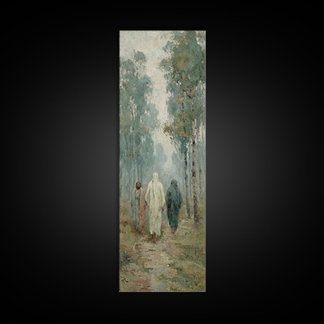 Forest Of Calling | Framed Canvas Print | Tall Narrow Wall Art | Christian Wall Art | Christian Art Canvas | Jesus Painting | Christian Dec