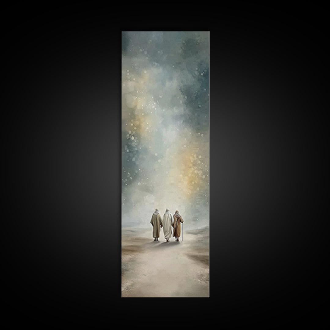 Heavenly Footsteps – Framed Canvas Print – Christian Art Canvas – Christian Wall Art – Modern Christian Art – Skinny Art – Christian Christ