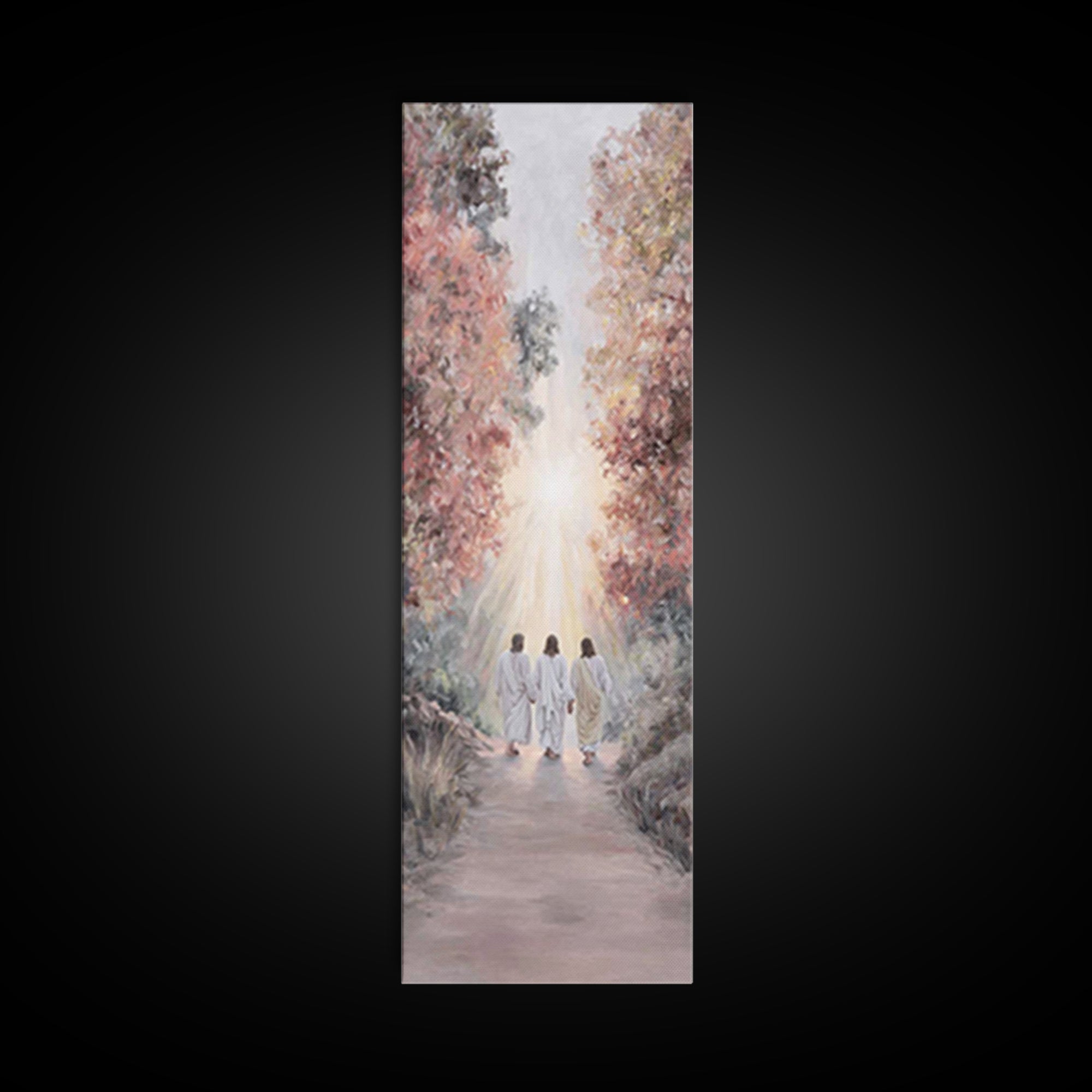 Light Of The Way – Framed Canvas Print – Christian Wall Art – Christian Painting – Christian Art Canvas – Tall Skinny Art Print – Christmas