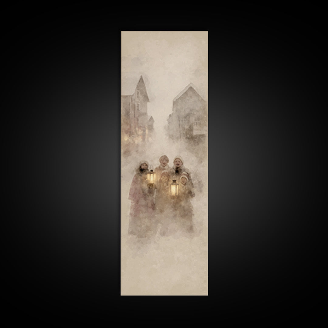 Guiding Winter Light – Framed Canvas Print – Christian Art Canvas – Christmas Wall Art – Modern Christian Art – Narrow Art – Christian Chri
