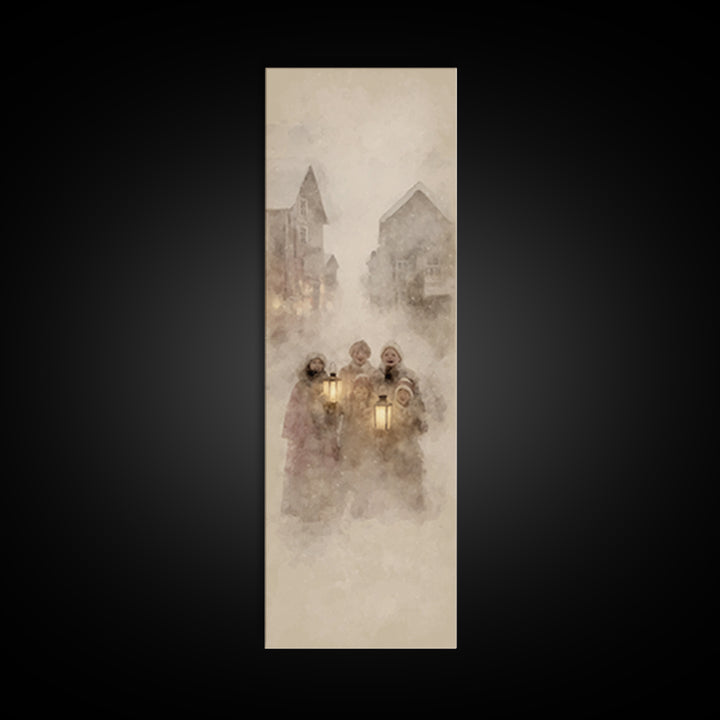 Guiding Winter Light – Framed Canvas Print – Christian Art Canvas – Christmas Wall Art – Modern Christian Art – Narrow Art – Christian Chri
