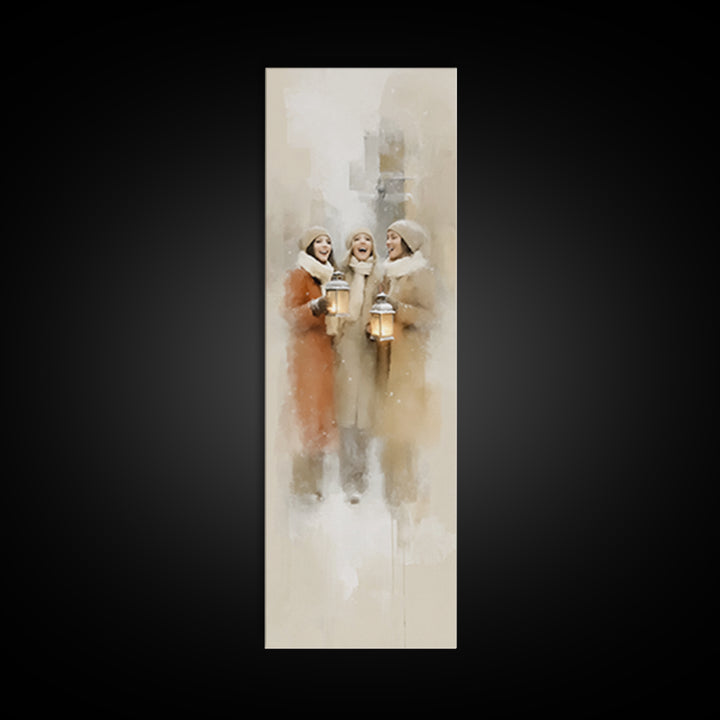 Soft Snow Choir – Framed Canvas Print – Christian Wall Art – Christmas Art Canvas – Christian Christmas Art – Tall Narrow Wall Art – Christ