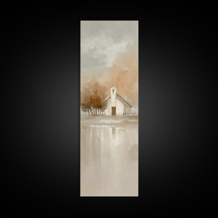 Autumn Chapel Grace – Framed Canvas Print – Christian Art Canvas – Modern Christian Art – Christian Wall Art – Tall Skinny Art Print – Chri