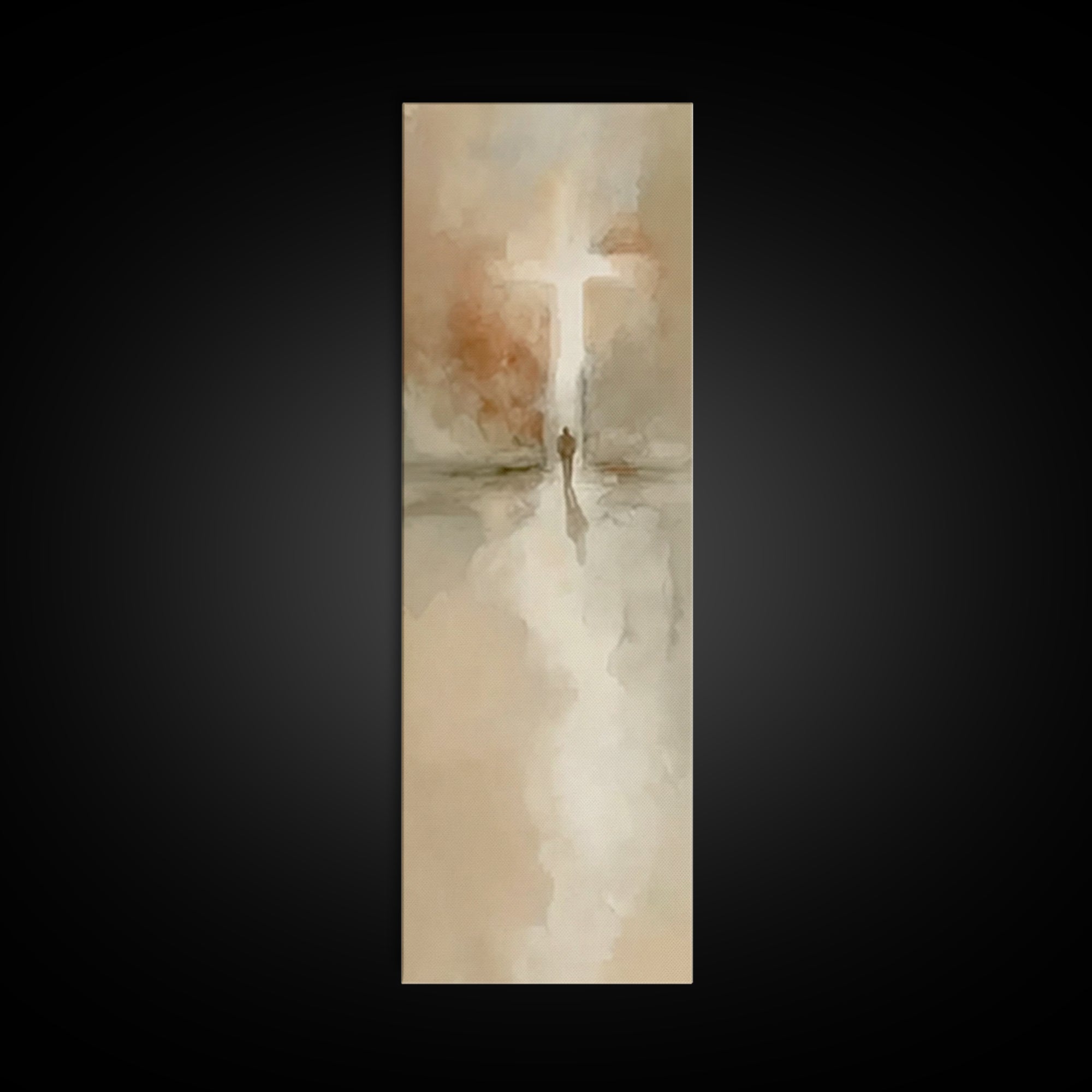 Crosslight Journey – Framed Canvas Print – Christian Wall Art – Christian Art Canvas – Abstract Christian Art – Narrow Art – Christian Deco