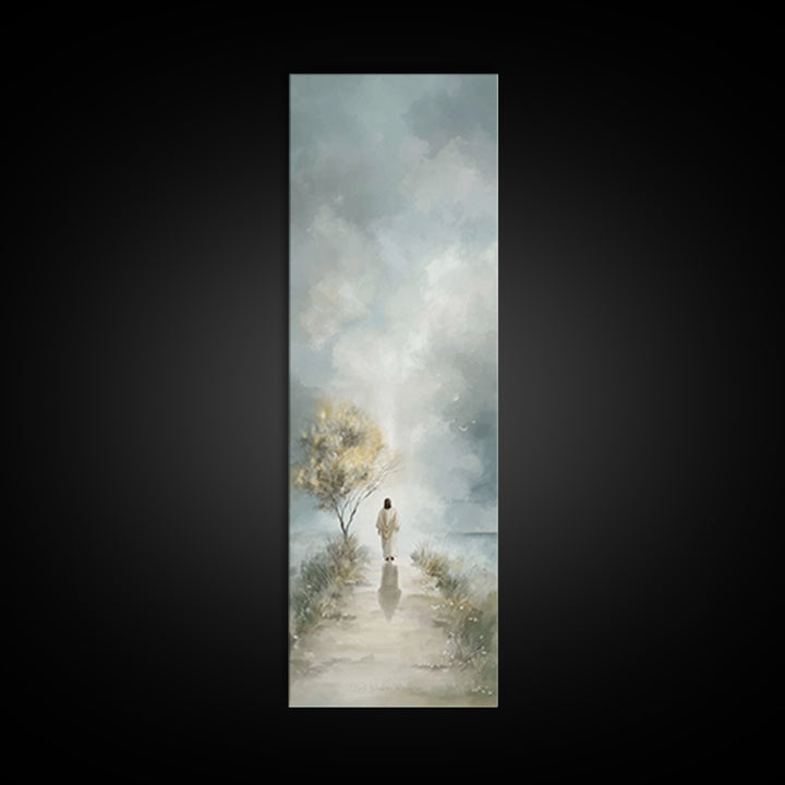 Light Of Promise – Framed Canvas Print – Christian Art Canvas – Tall Narrow Wall Art – Vintage Christian Art – Jesus Painting – Christmas A
