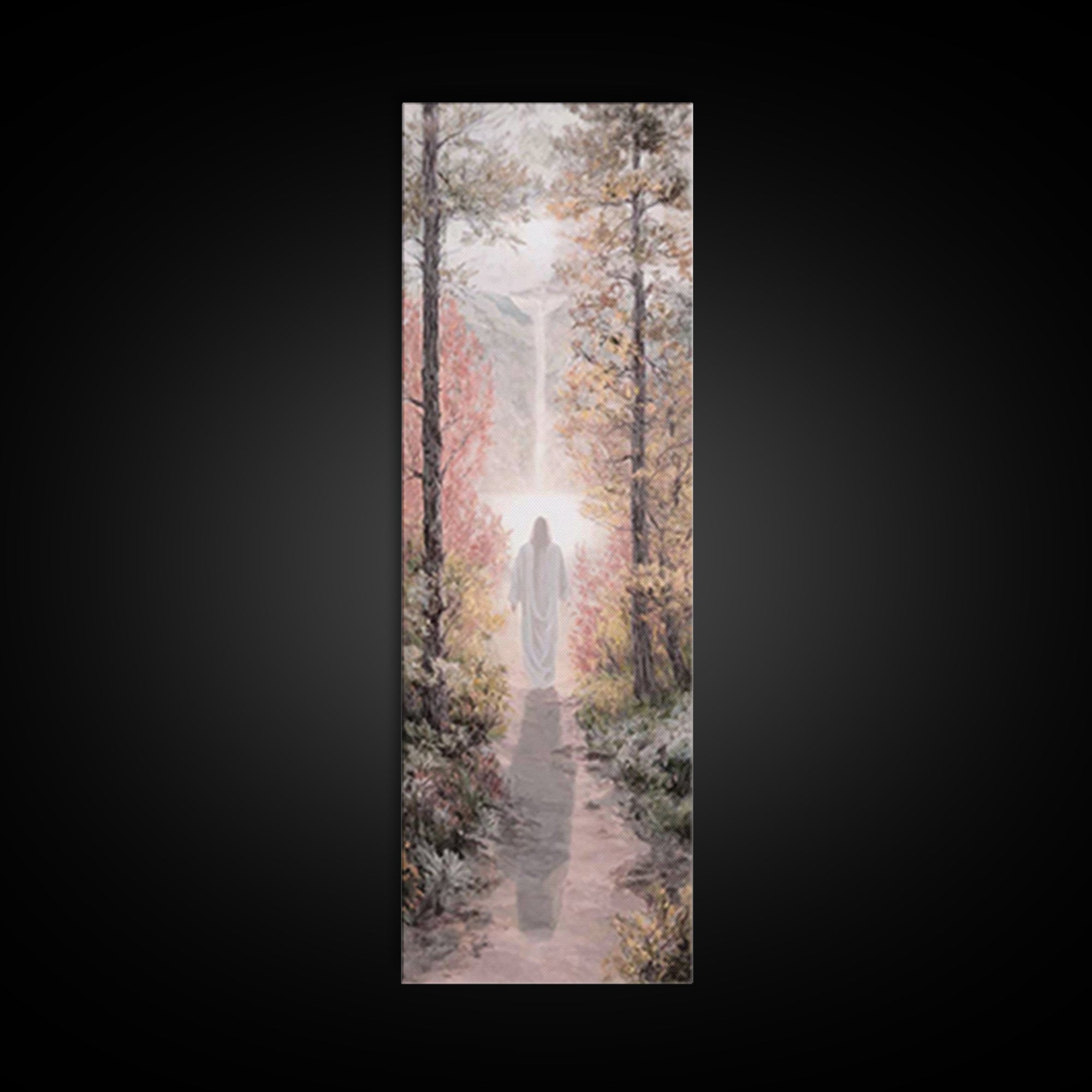 Walk Of Grace | Framed Canvas Print | Christian Wall Art | Skinny Art | Modern Christian Art | Jesus Painting | Christian Christmas Art