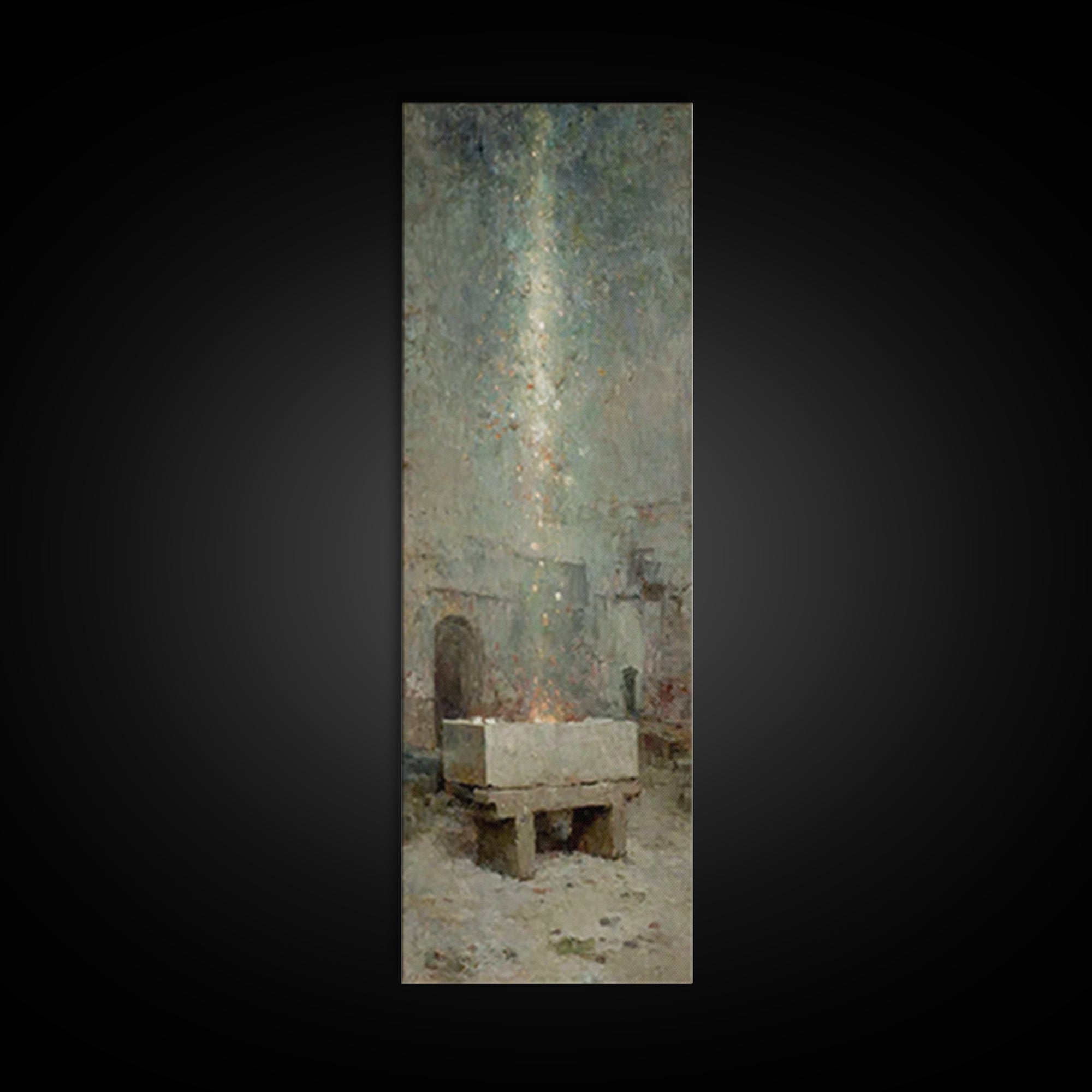 Bethlehem Glow | Framed Canvas Print | Christian Art Canvas | Tall Skinny Art Print | Christmas Wall Art | Vintage Christian Art | Christia