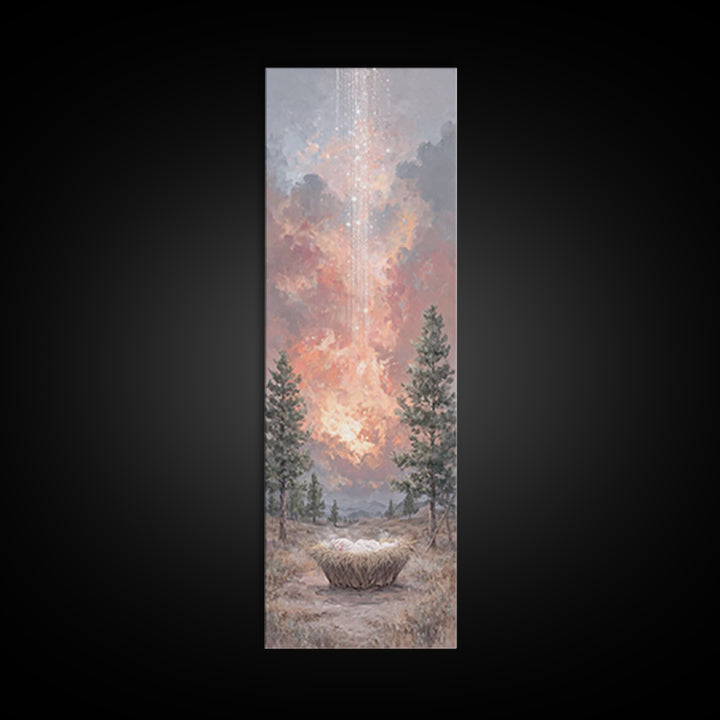 Heaven’s Dawn Promise – Framed Canvas Print – Christian Wall Art – Tall Skinny Art Print – Christian Christmas Art – Christian Art Canvas –
