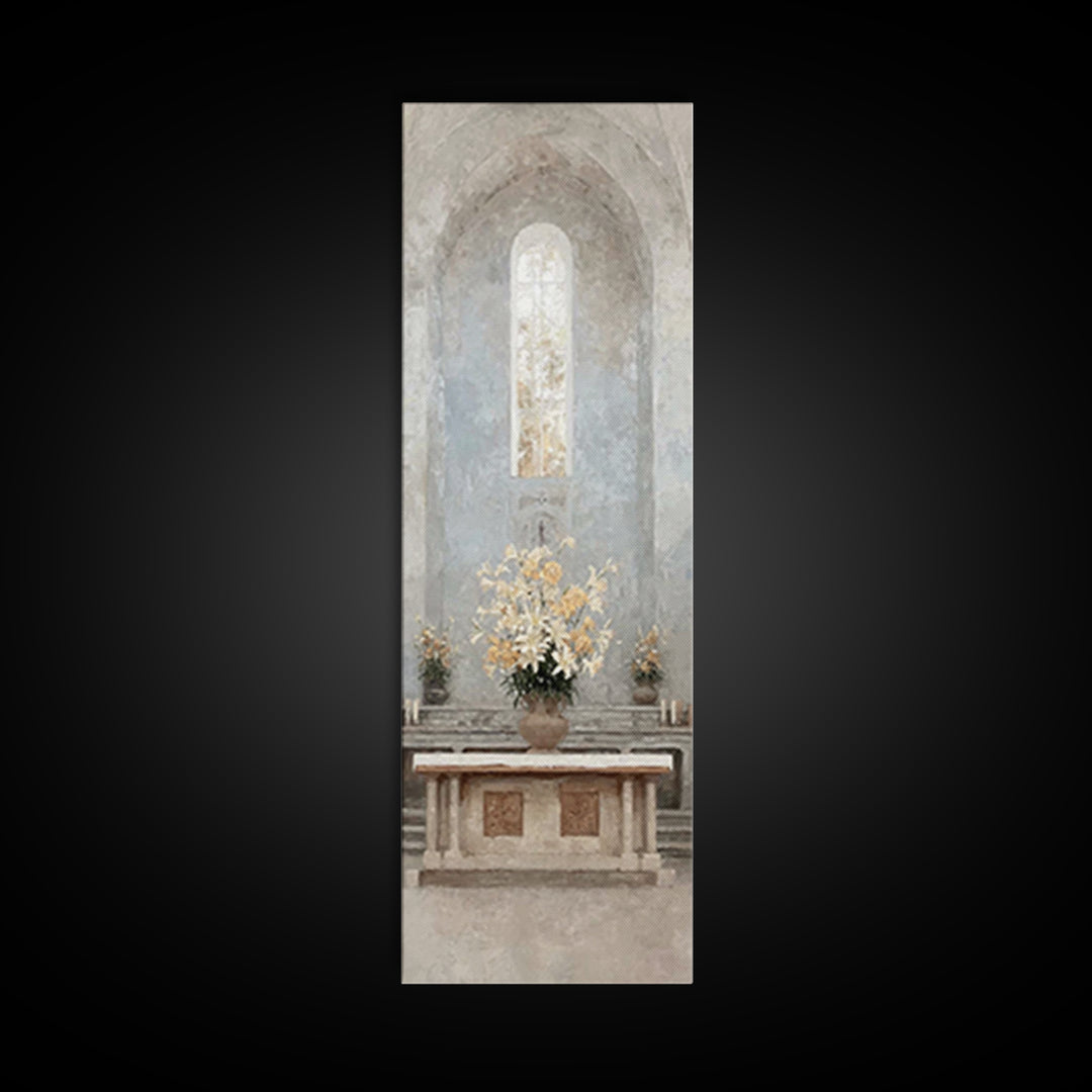 Sacred Stillness - Framed Canvas Print - Tall Skinny Art Print - Christian Art Canvas - Christian Wall Art - Christian Art - Christian Gift