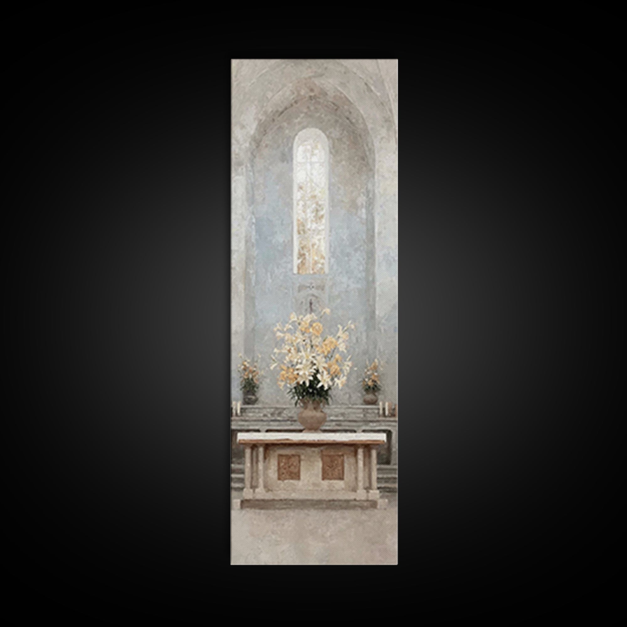 Sacred Stillness - Framed Canvas Print - Tall Skinny Art Print - Christian Art Canvas - Christian Wall Art - Christian Art - Christian Gift