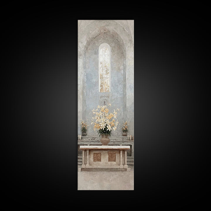 Sacred Stillness - Framed Canvas Print - Tall Skinny Art Print - Christian Art Canvas - Christian Wall Art - Christian Art - Christian Gift