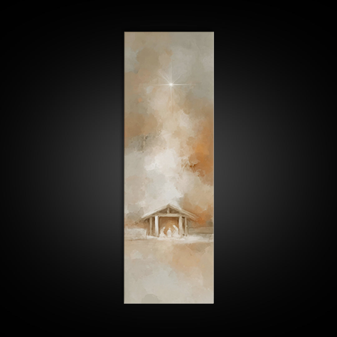 Star Of Bethlehem – Framed Canvas Print – Tall Narrow Wall Art – Christian Christmas Art – Christian Art Canvas – Christmas Wall Art – Chri