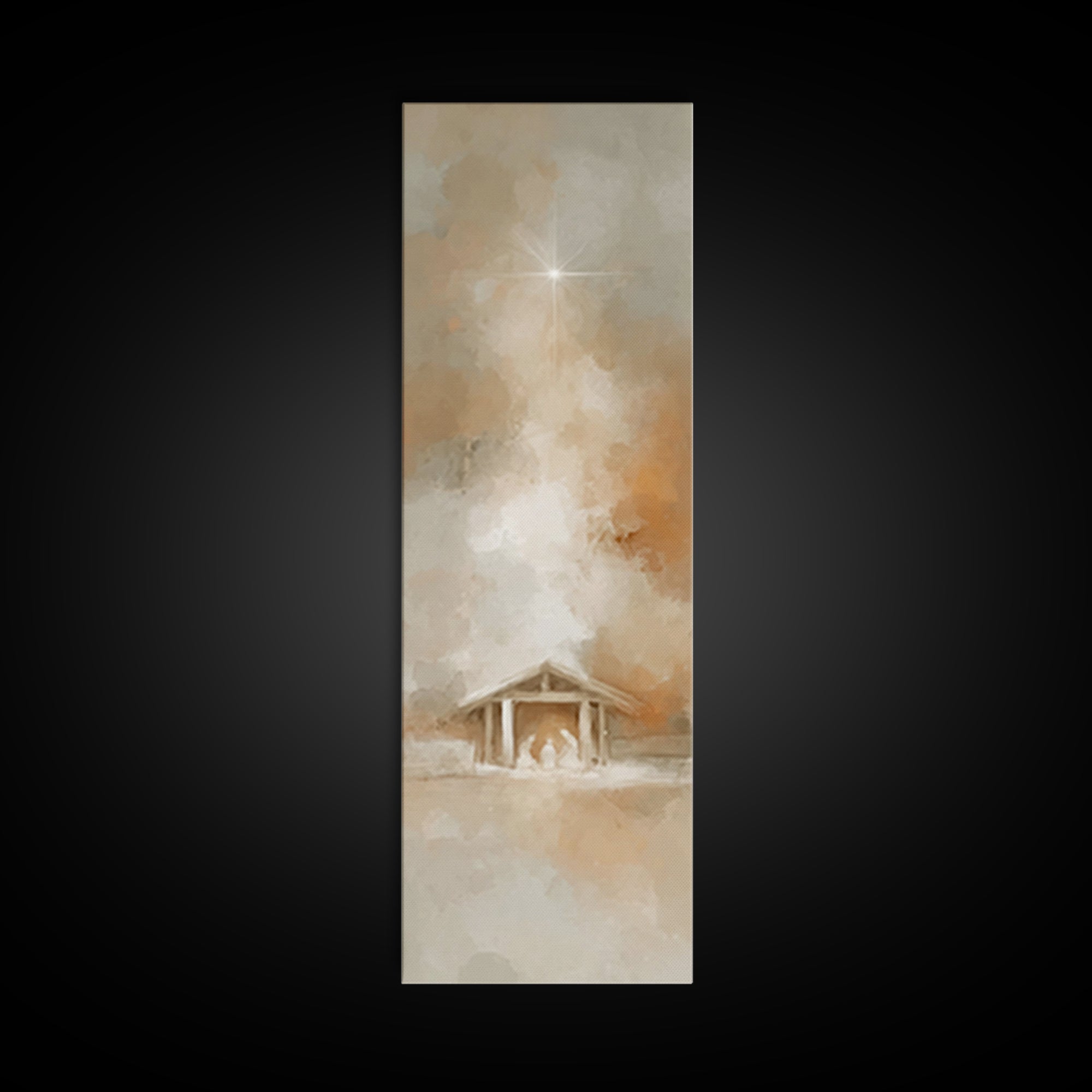 Star Of Bethlehem – Framed Canvas Print – Tall Narrow Wall Art – Christian Christmas Art – Christian Art Canvas – Christmas Wall Art – Chri