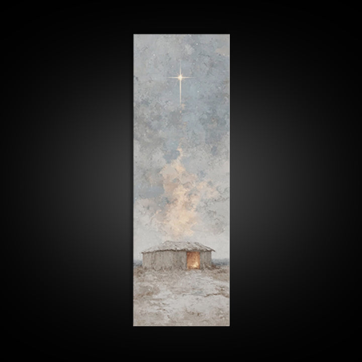 Guiding Winter Star | Framed Canvas Print | Narrow Art | Christian Christmas Art | Christmas Art Work | Christian Wall Art | Christian Art