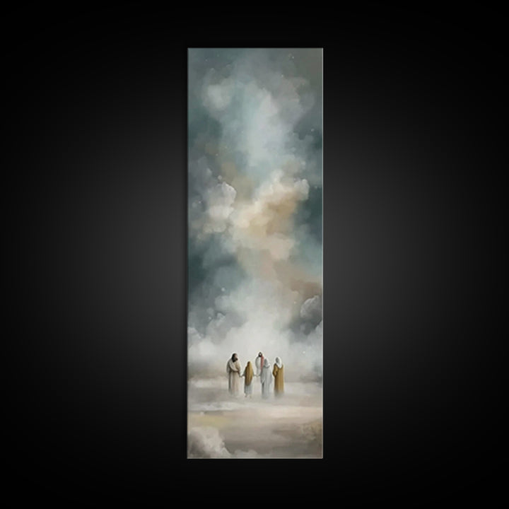Celestial Gathering, Framed Canvas Print, Tall Skinny Art Print, Christian Art Canvas, Jesus Art Print, Christian Wall Art, Modern Christia