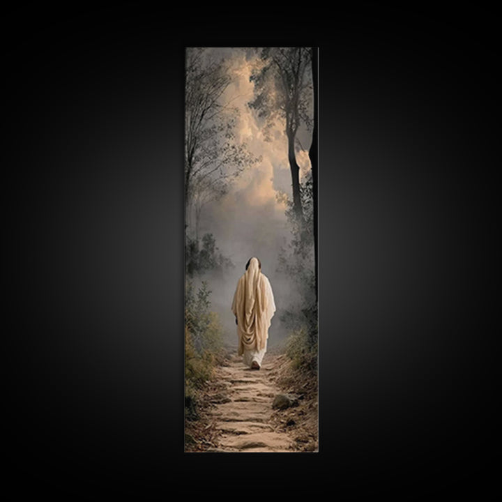 Solitary Path | Framed Canvas Print | Skinny Art | Christian Art Canvas | Jesus Art Print | Minimalist Christian Art | Christian Decor