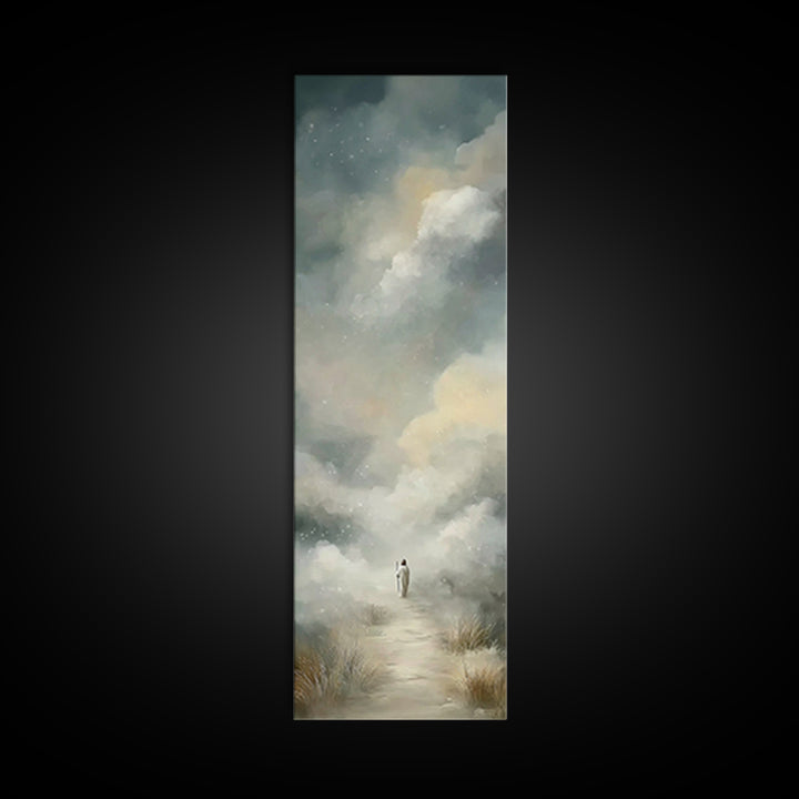 Lone Pilgrim – Framed Canvas Print – Narrow Art – Christian Painting – Jesus Canvas Art – Subtle Christian Art – Christian Christmas Art