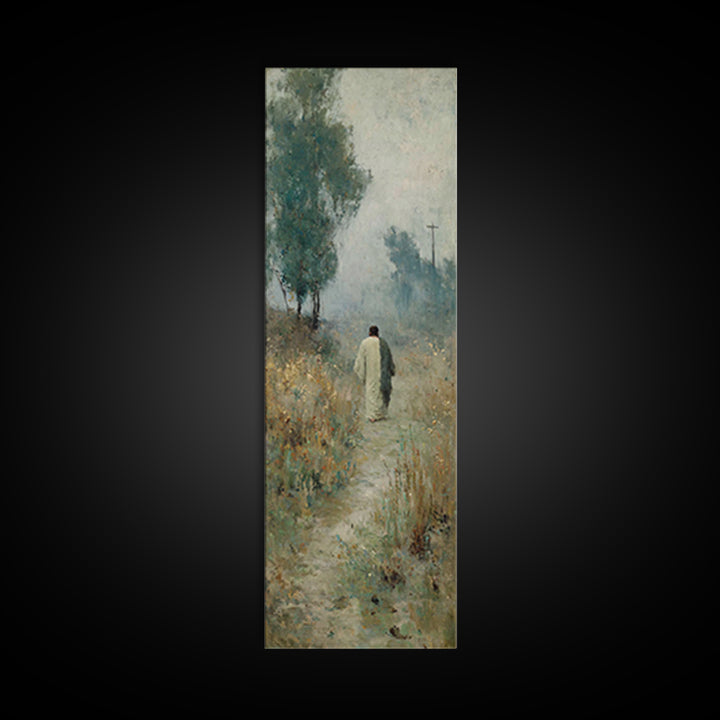 Silent Field Hope, Framed Canvas Print, Christian Art Canvas, Jesus Painting, Christian Wall Art, Skinny Art, Christian Christmas Art