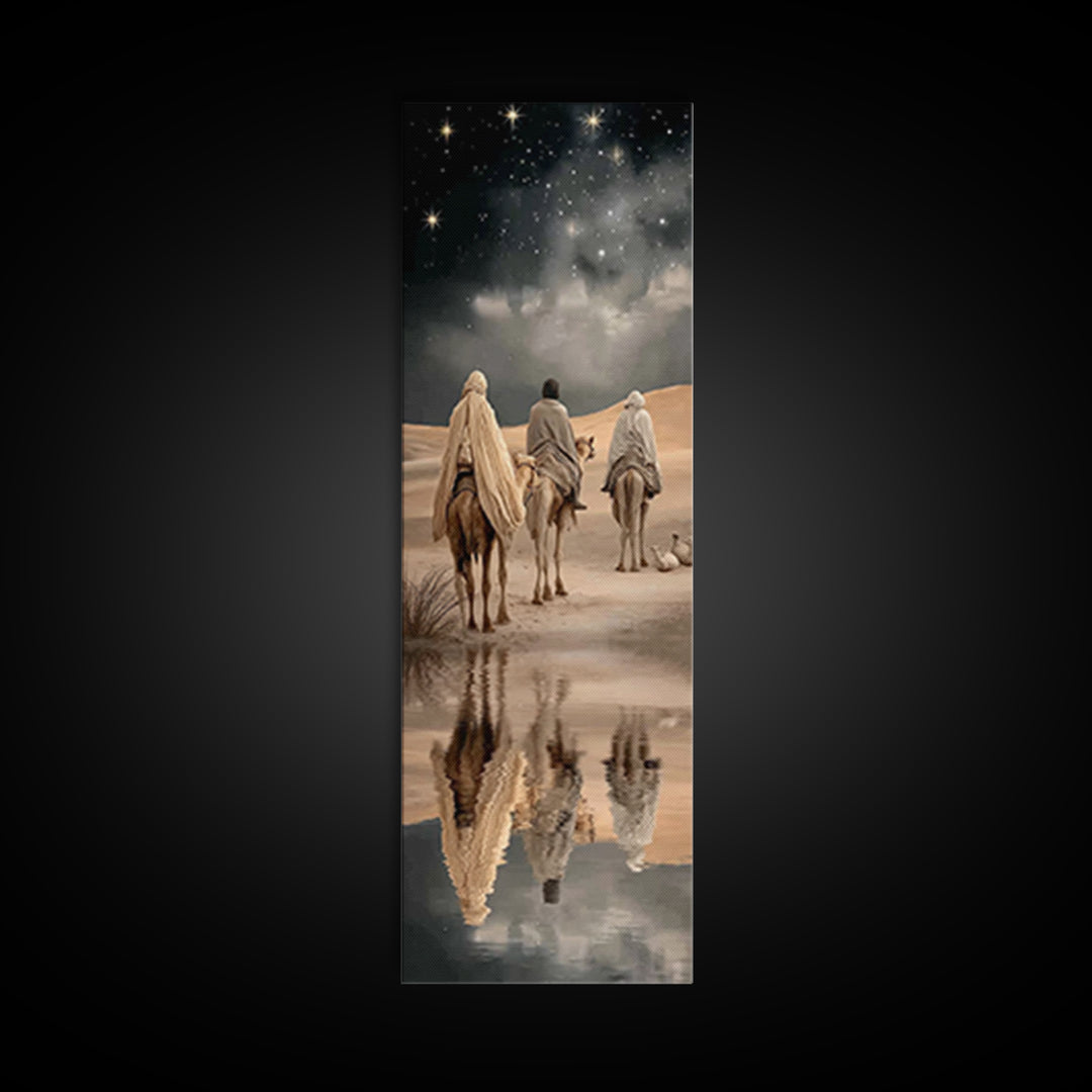 Soft Horizon Riders | Framed Canvas Print | Christian Wall Art | Jesus Painting | Narrow Art | Christian Art Canvas | Christmas Art