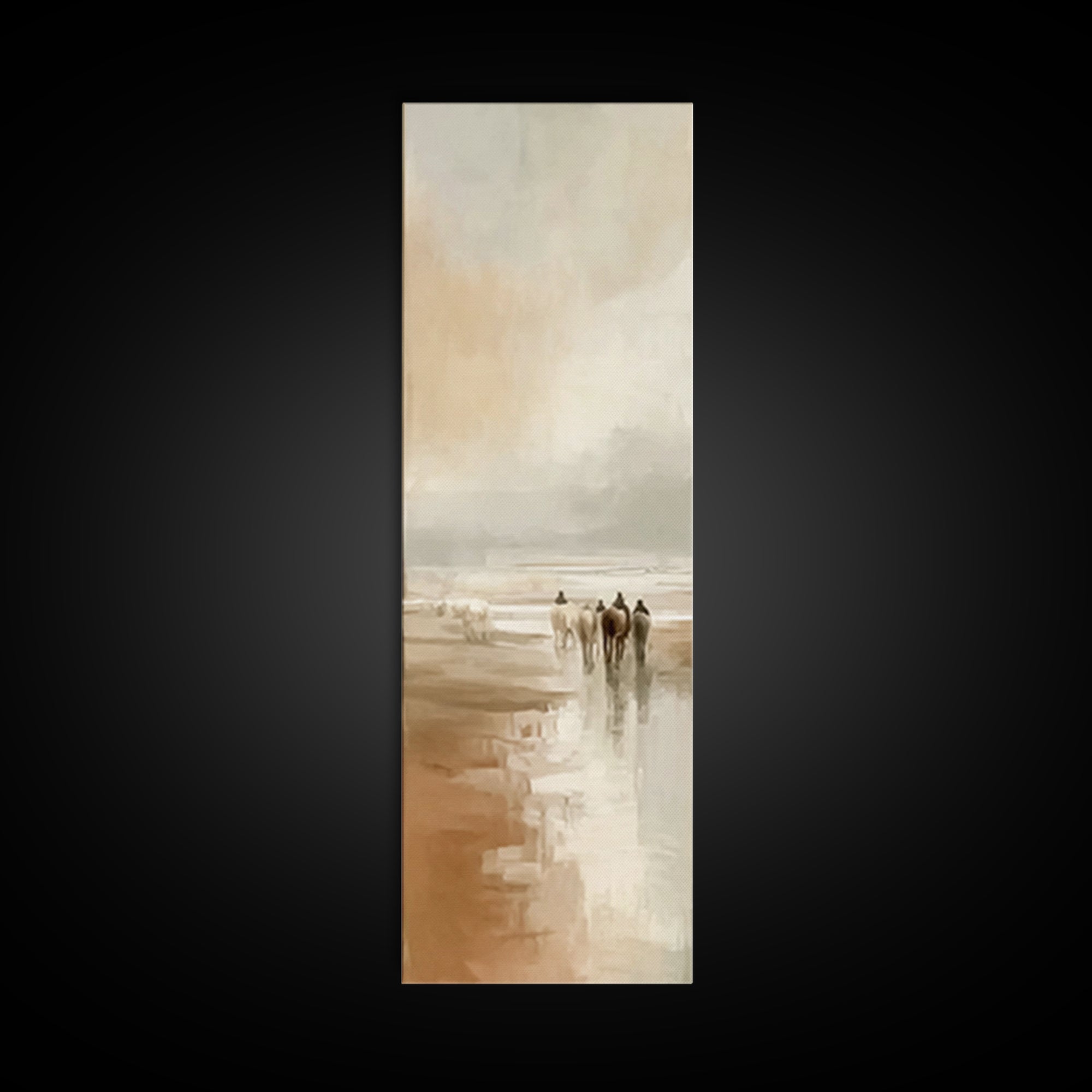 Pastoral Shepherd Calm – Framed Canvas Print – Christian Art Canvas – Christian Wall Art – Jesus Painting – Tall Skinny Art Print – Christm