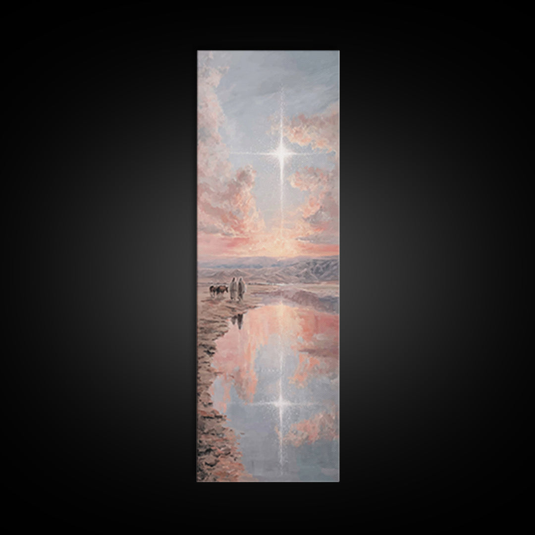 Reflections Of Calling | Framed Canvas Print | Christian Art Canvas | Jesus Painting | Christian Wall Art | Skinny Art | Christmas Art