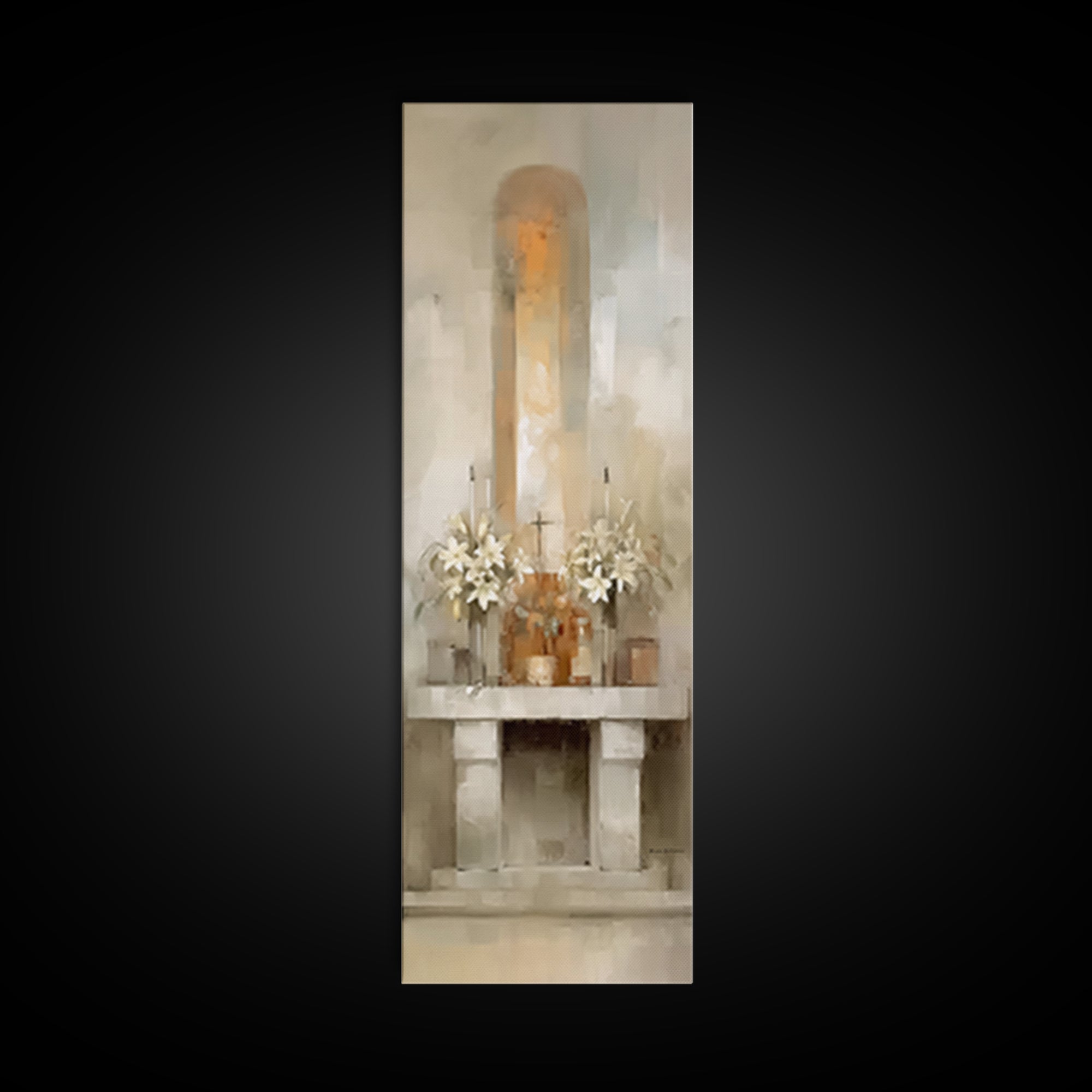 Sacred Altar Light – Framed Canvas Print – Tall Narrow Wall Art – Christian Art Canvas – Christian Wall Art – Christian Art – Christian Dec