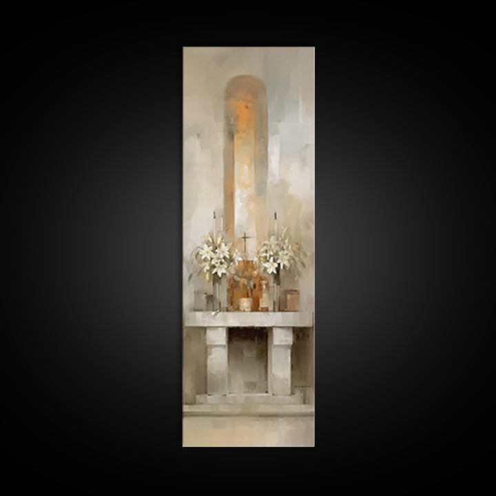 Sacred Altar Light – Framed Canvas Print – Tall Narrow Wall Art – Christian Art Canvas – Christian Wall Art – Christian Art – Christian Dec