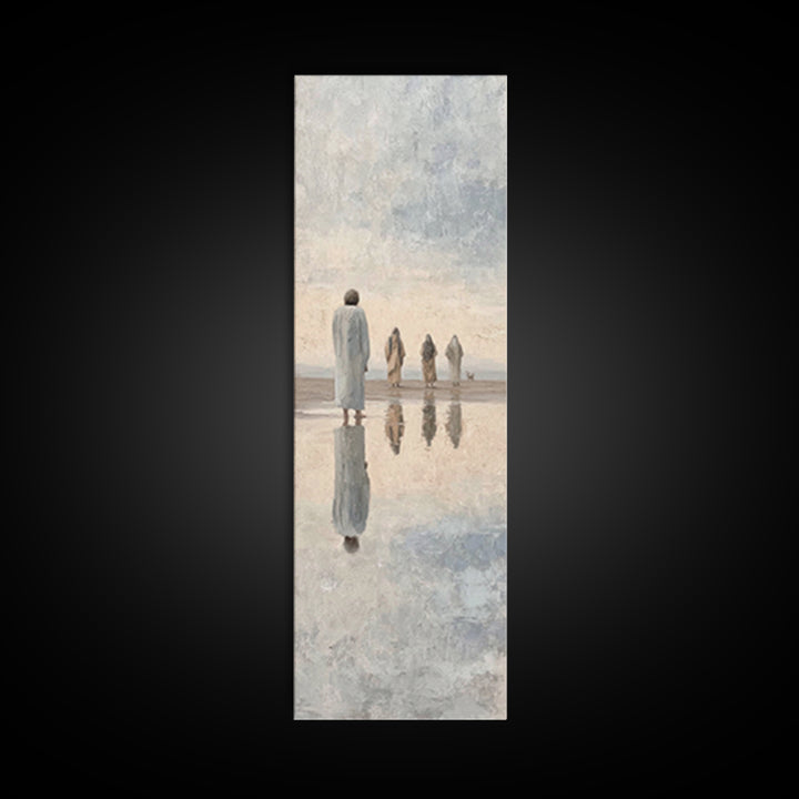 Distant Fellowship Light – Framed Canvas Print – Christian Wall Art – Christian Art Canvas – Jesus Painting – Tall Narrow Wall Art – Christ