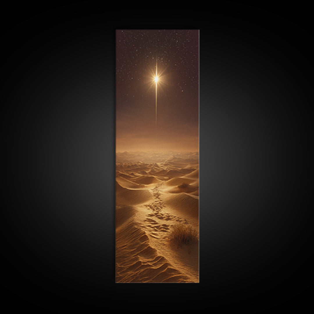 Wise Journey Star – Framed Canvas Print – Christian Art Canvas – Christmas Art – Christian Wall Art – Skinny Art – Christian Christmas Art