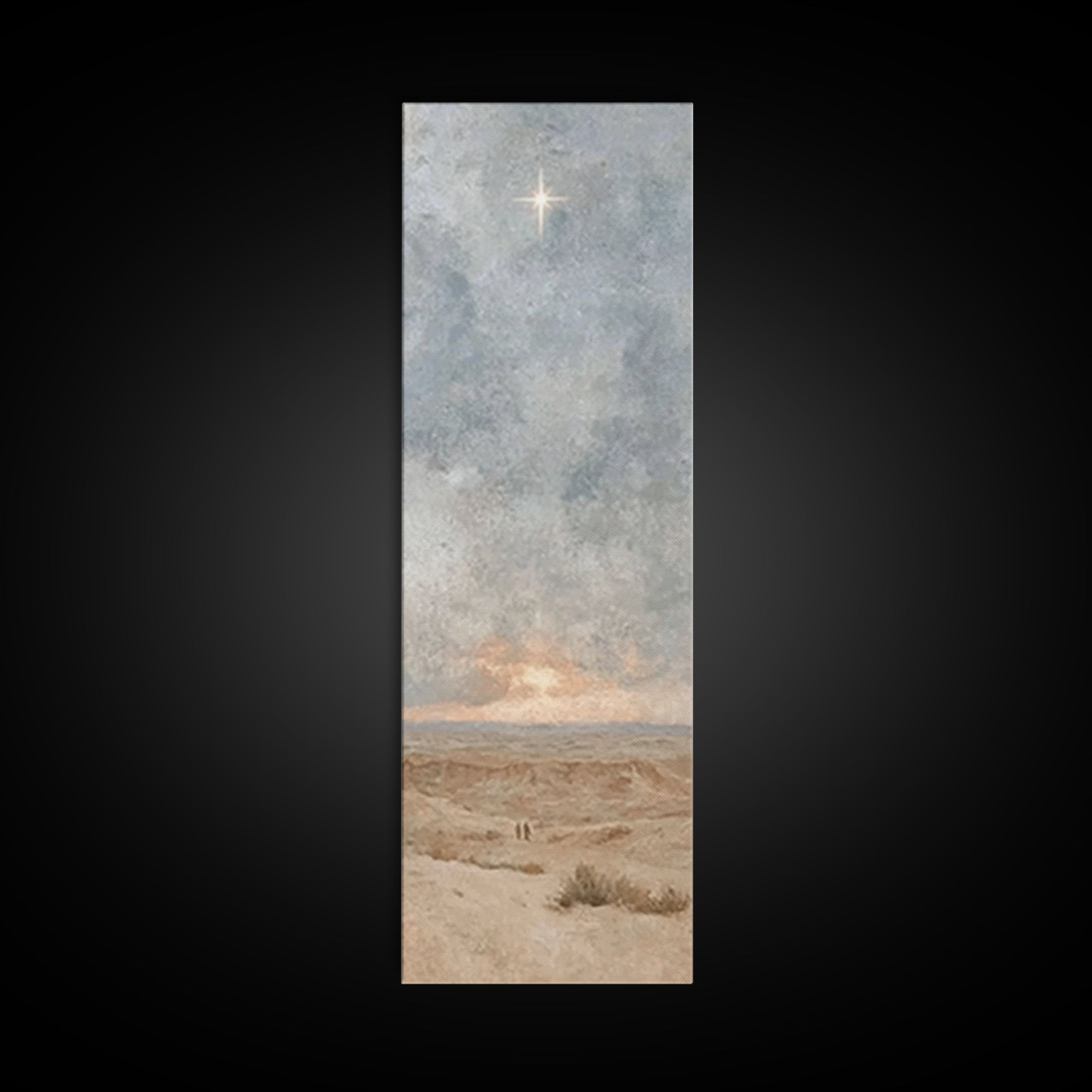 Horizon Star Peace, Framed Canvas Print, Christian Christmas Art, Christian Wall Art, Narrow Art, Christian Art Canvas, Christmas Wall Art