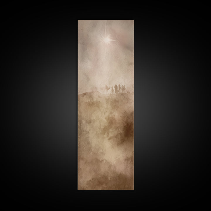 Desert Pilgrim Light – Framed Canvas Print | Narrow Art | Christian Art Canvas | Christian Christmas Art | Jesus Painting | Christian Wall
