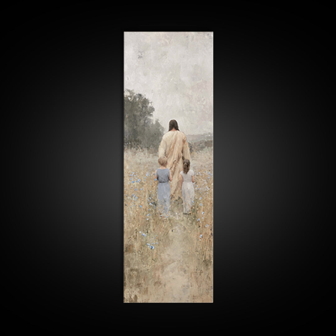 Fields of Mercy – Framed Canvas Print, Tall Skinny Art Print, Christian Art, Christian Wall Art, Jesus Painting, Christian Art Canvas