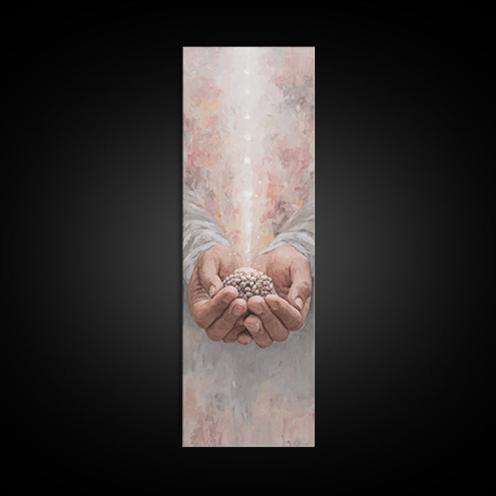 Hands Of Blessing – Framed Canvas Print – Narrow Art – Christian Art Canvas – Christian Wall Art – Jesus Painting – Subtle Christian Art