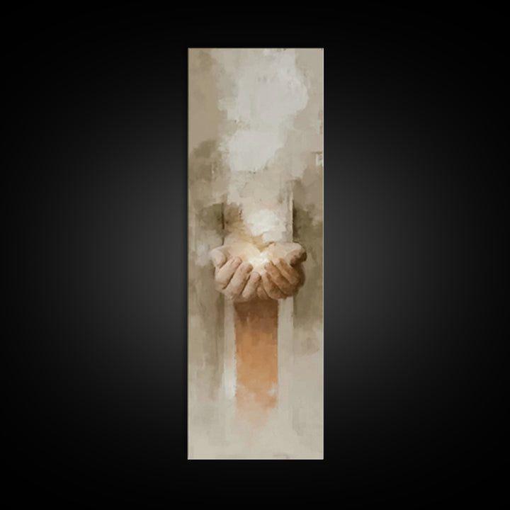 Gift Of Radiance – Framed Canvas Print – Tall Narrow Wall Art – Christian Art Canvas – Minimalist Christian Art – Christian Wall Art – Jesu
