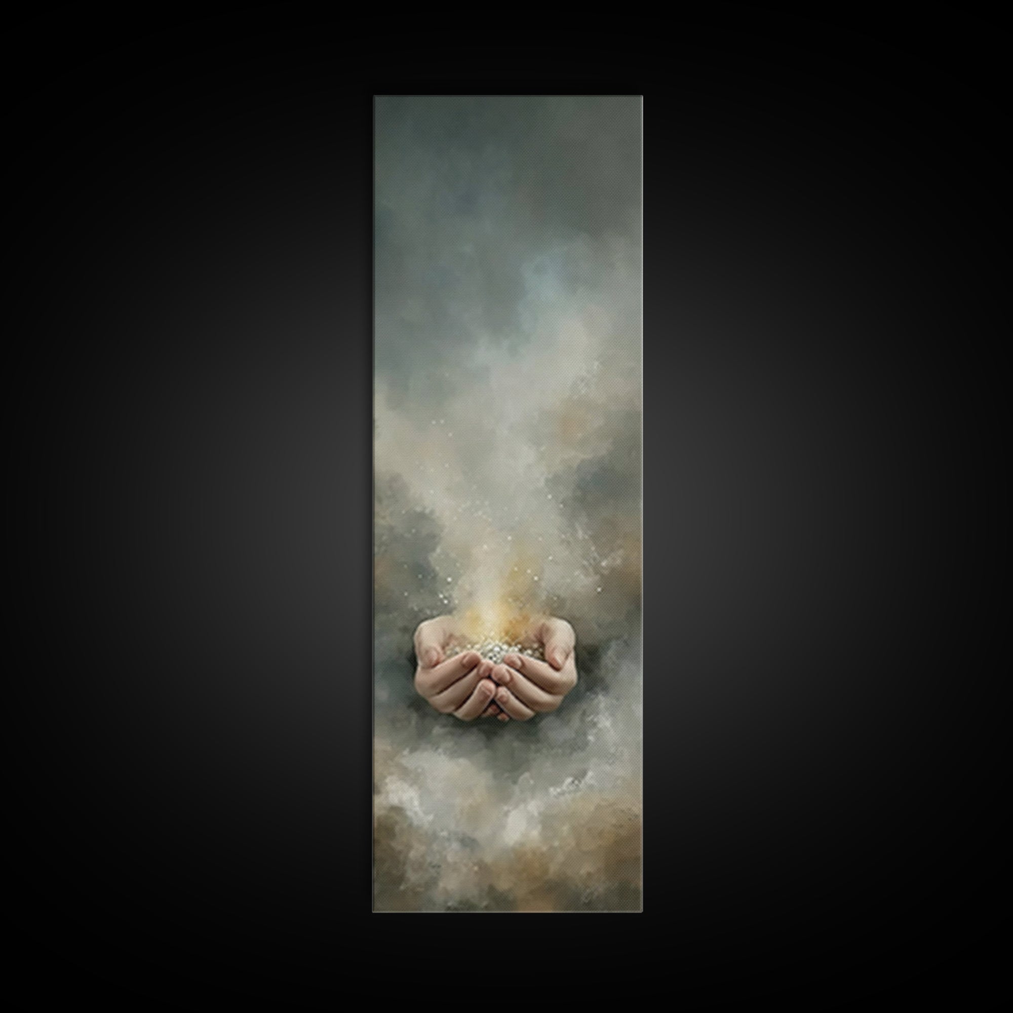 Light Of Renewal – Framed Canvas Print – Skinny Art – Christian Art Canvas – Christian Wall Art – Moody Christian Art – Jesus Painting