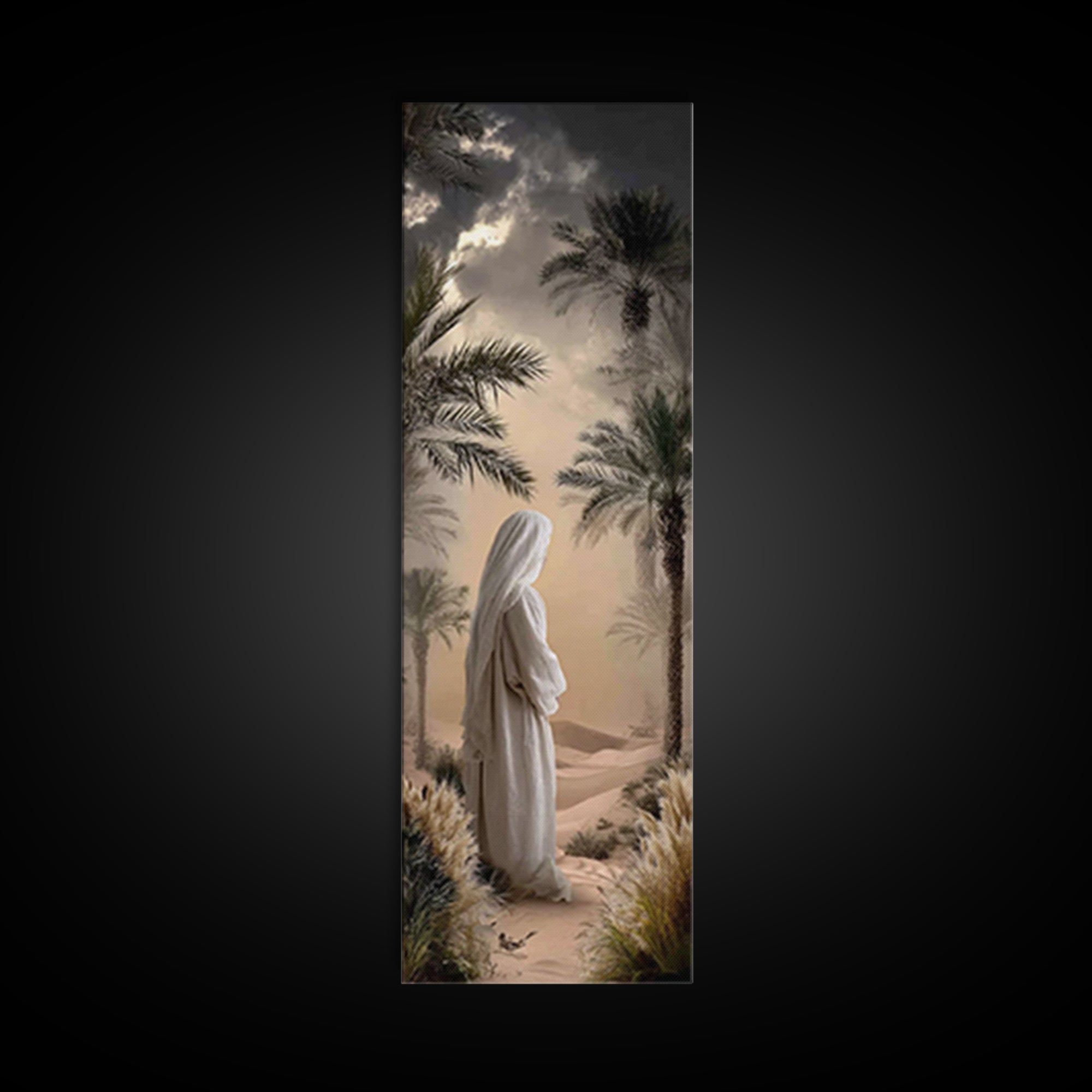 Desert Messiah – Framed Canvas Print – Tall Skinny Art Print – Jesus Painting – Christian Art Canvas – Christian Art – Christian Wall Art