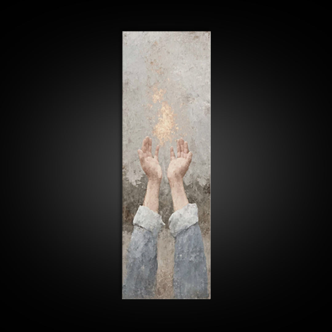 Hope In The Heavens – Framed Canvas Print – Tall Narrow Wall Art – Christian Art Print – Christian Wall Art – Jesus Painting – Christian De