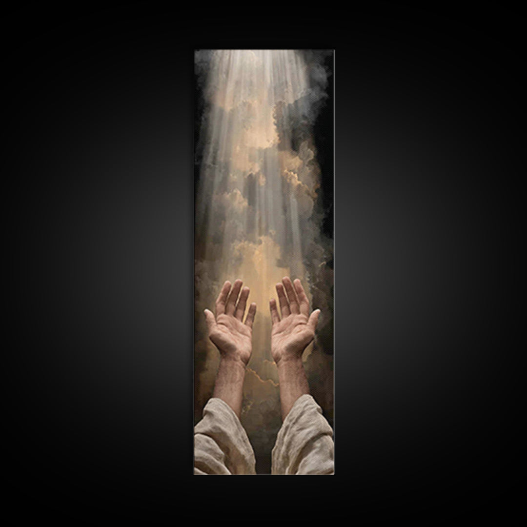 Ascension Glory – Framed Canvas Print – Skinny Art – Christian Wall Art – Christian Painting – Christian Art Gift – Christmas Art