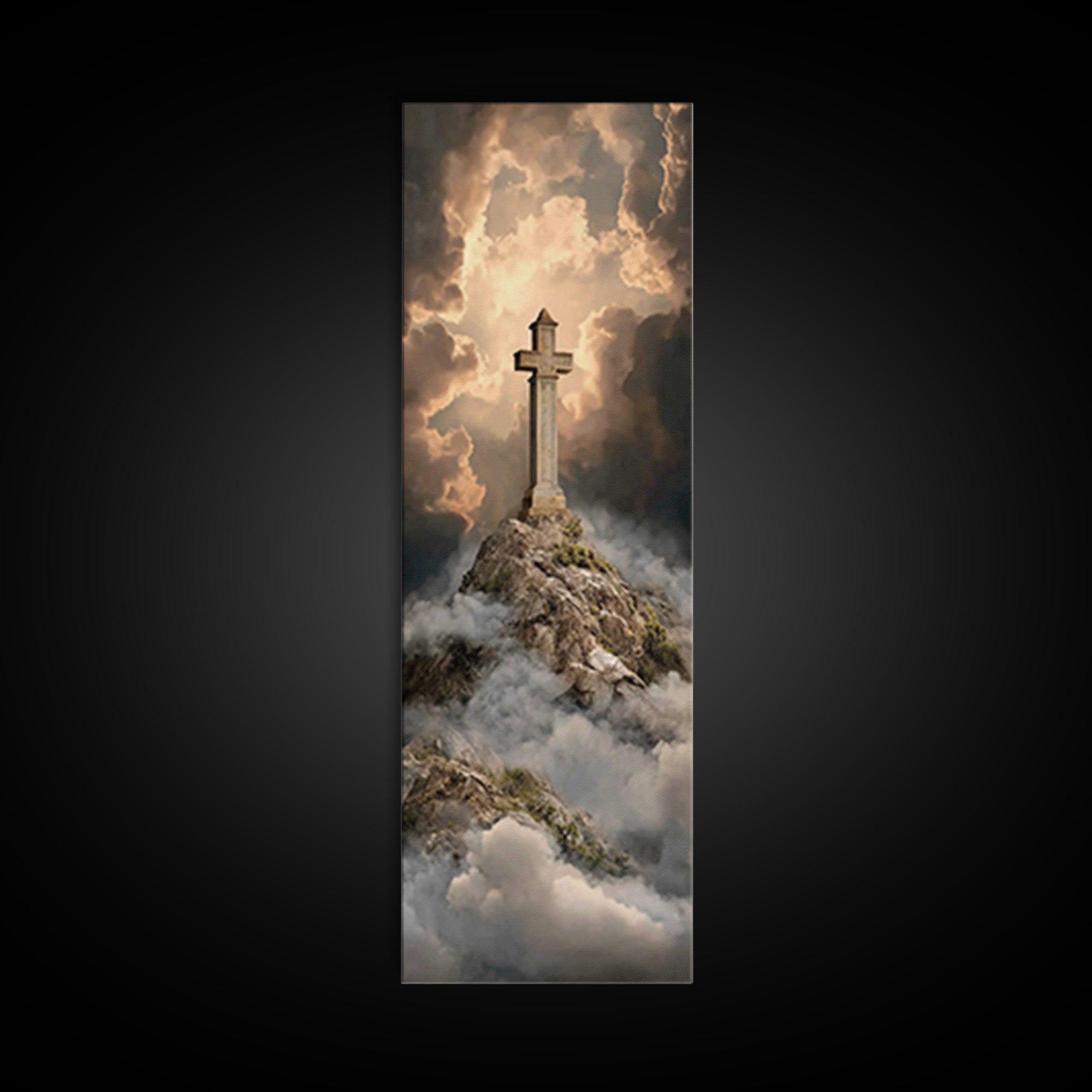 Crown Of Faith – Framed Canvas Print – Tall Skinny Art Print – Christian Wall Art – Christian Art – Christmas Art – Christian Painting